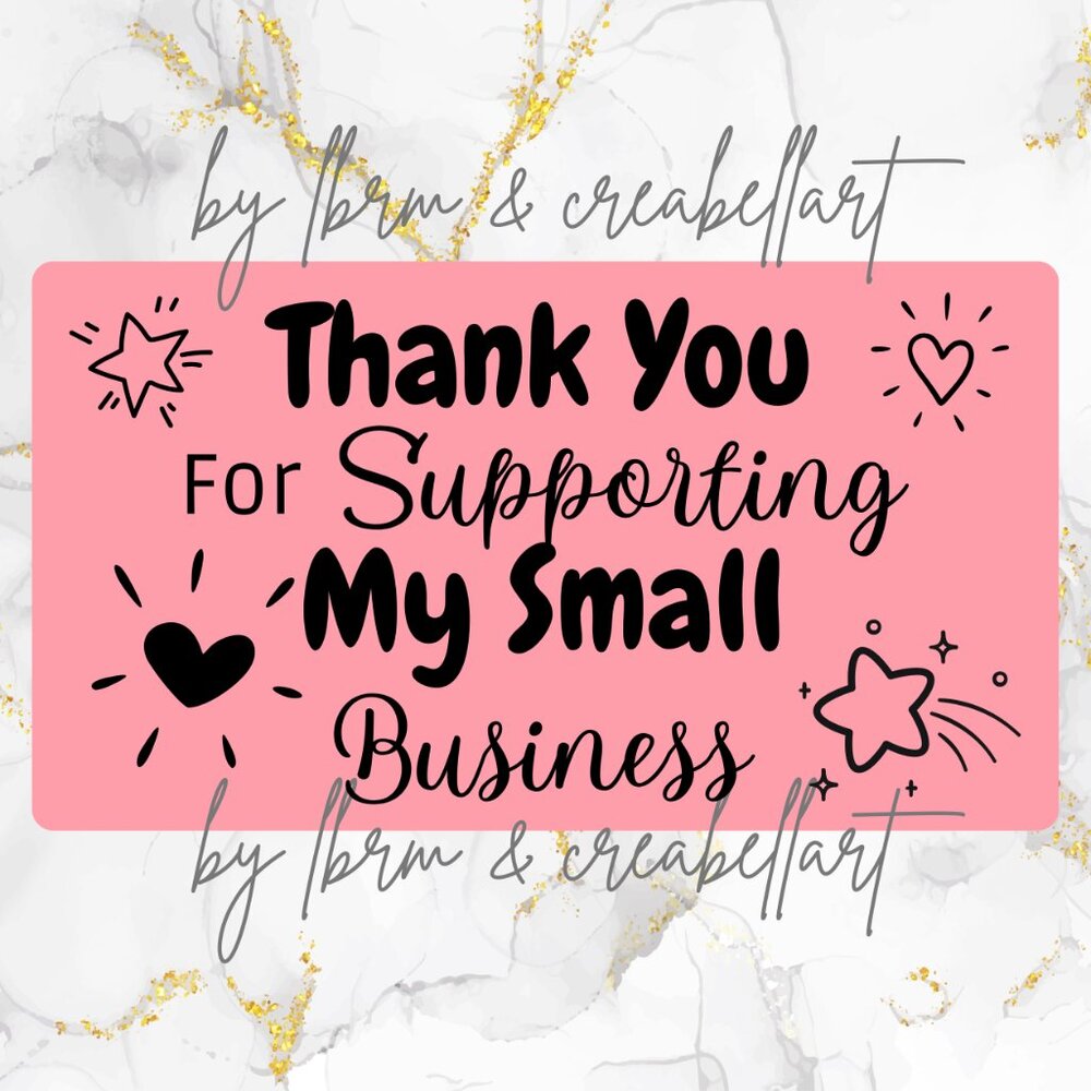 100 thermal Thank you Stickers 2.25" x 1.25" Rectangle
